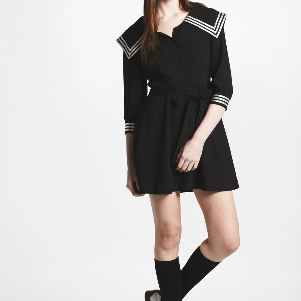 L’ecoleDesFemmes French Crepe Sailor Dress